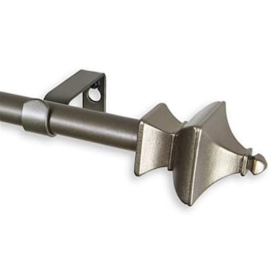 Decorative Curtain Rod - Antique Gold Finish, Adjustable 48-84 Inch, Includes Mounting Hardware - 84