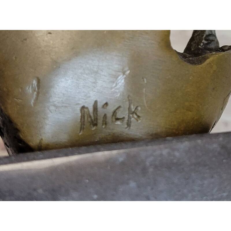 Abstract Bronze Sculpture Of Sitting Girl Yoga Plank Statue Figure 11.5 Inches X 12.5 Inches