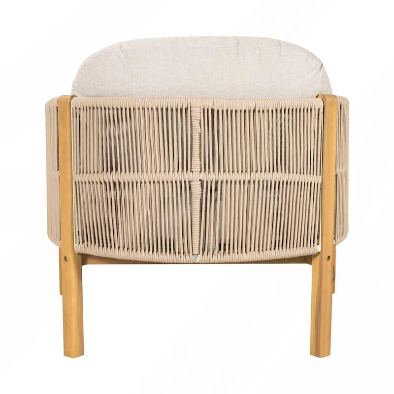 Outdoor Wood Club Chair with Cushion