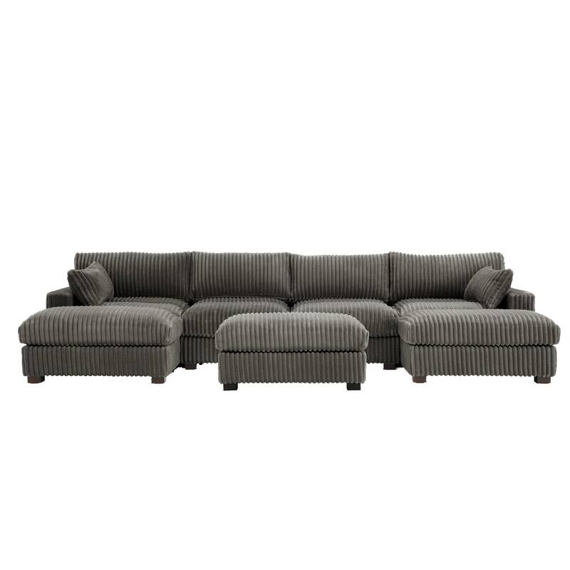 6-Piece 118.4"W Plush Oversized Modular Sectional Sofa Set