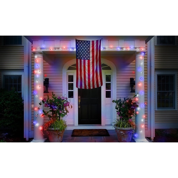 red and white outdoor lights