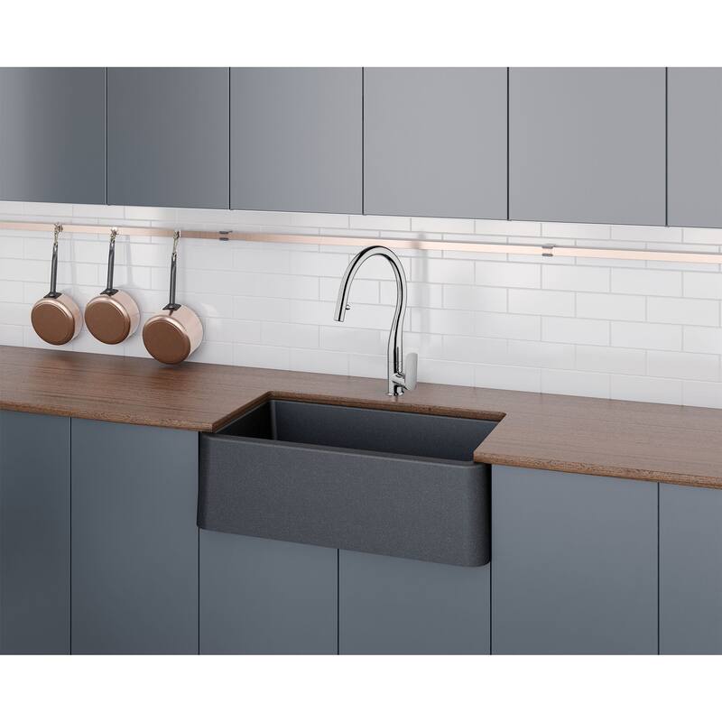LaToscana Swan Single Handle Pull-Down Spray Kitchen Faucet