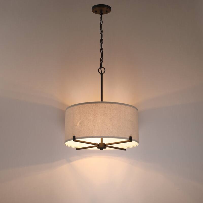 Acroma 4 - Light Dimmable Drum Chandelier Dining Room Chandelier