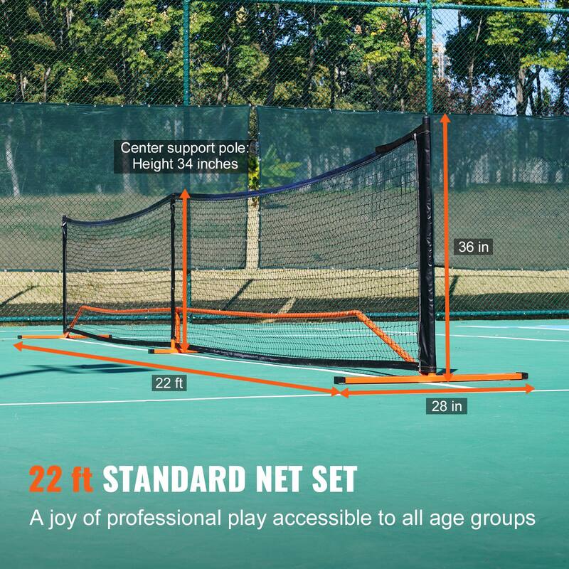 22 Feet Regulation Portable Pickleball Net Set with Carrying Bag and Balls Paddles