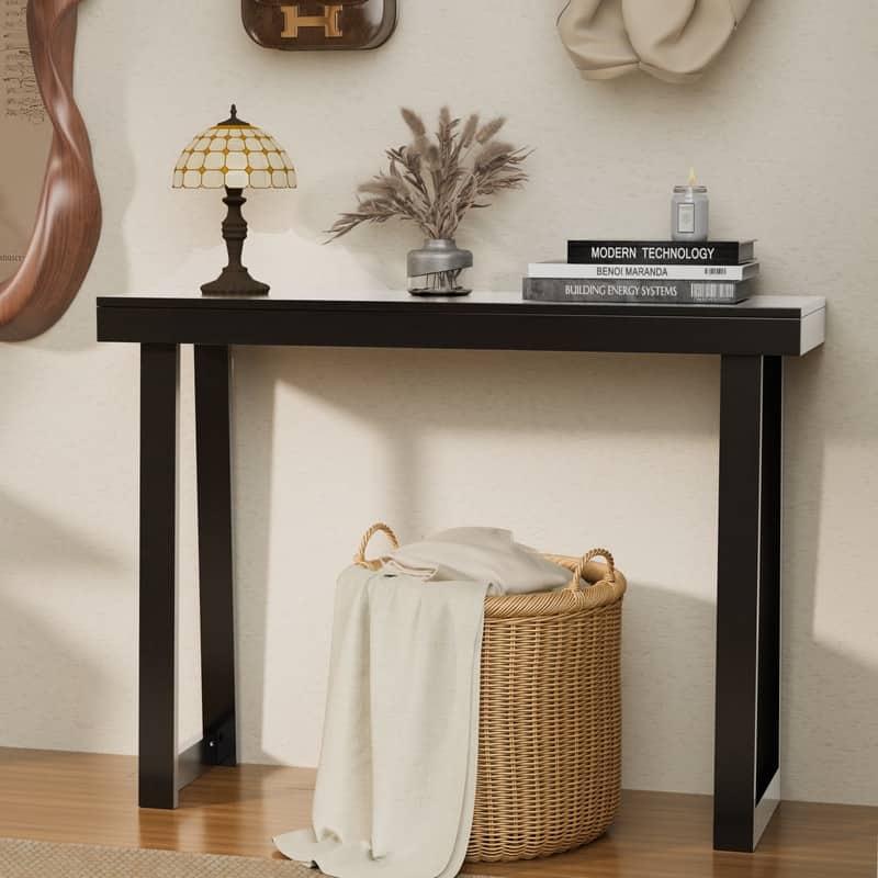 Modern Console Table Solid Wood for Entryway or Hallway Decor