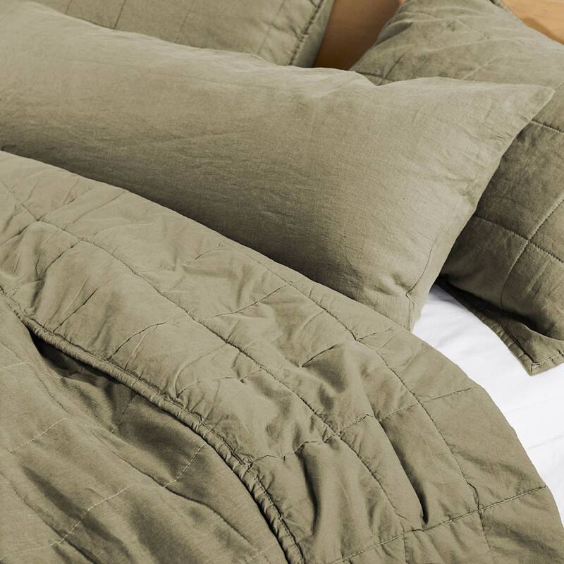 French Linen Box Stitch Quilt by BOKSER HOME