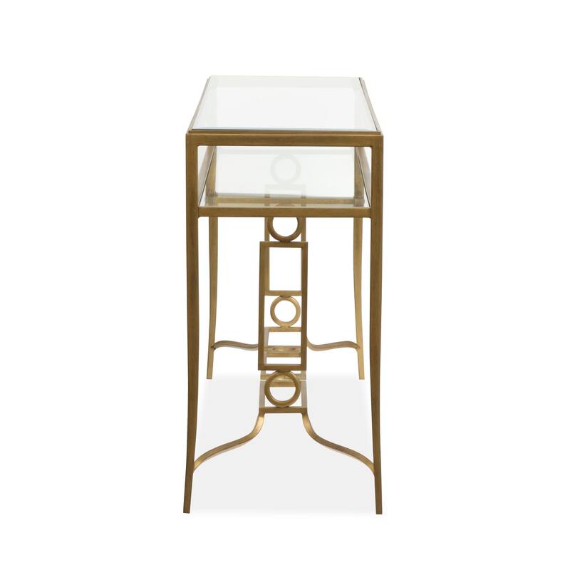 Magnussen Home Lorena Burnished Brass Rectangular Cocktail Table - 50''W x 30''D x 18''H