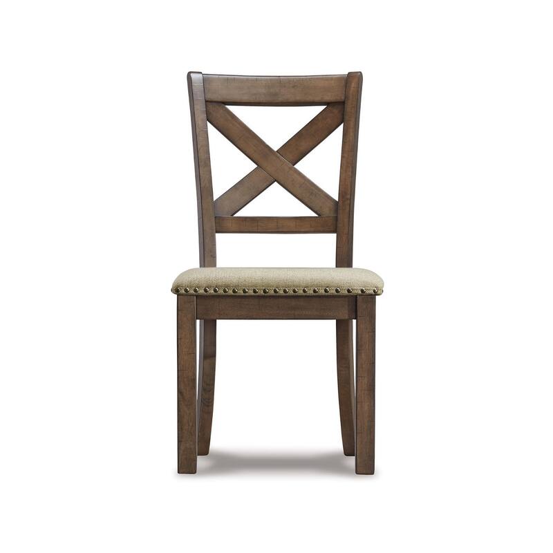 Moriville Beige Upholstered Nutmeg Finish Dining Side Chairs (Set of 2)
