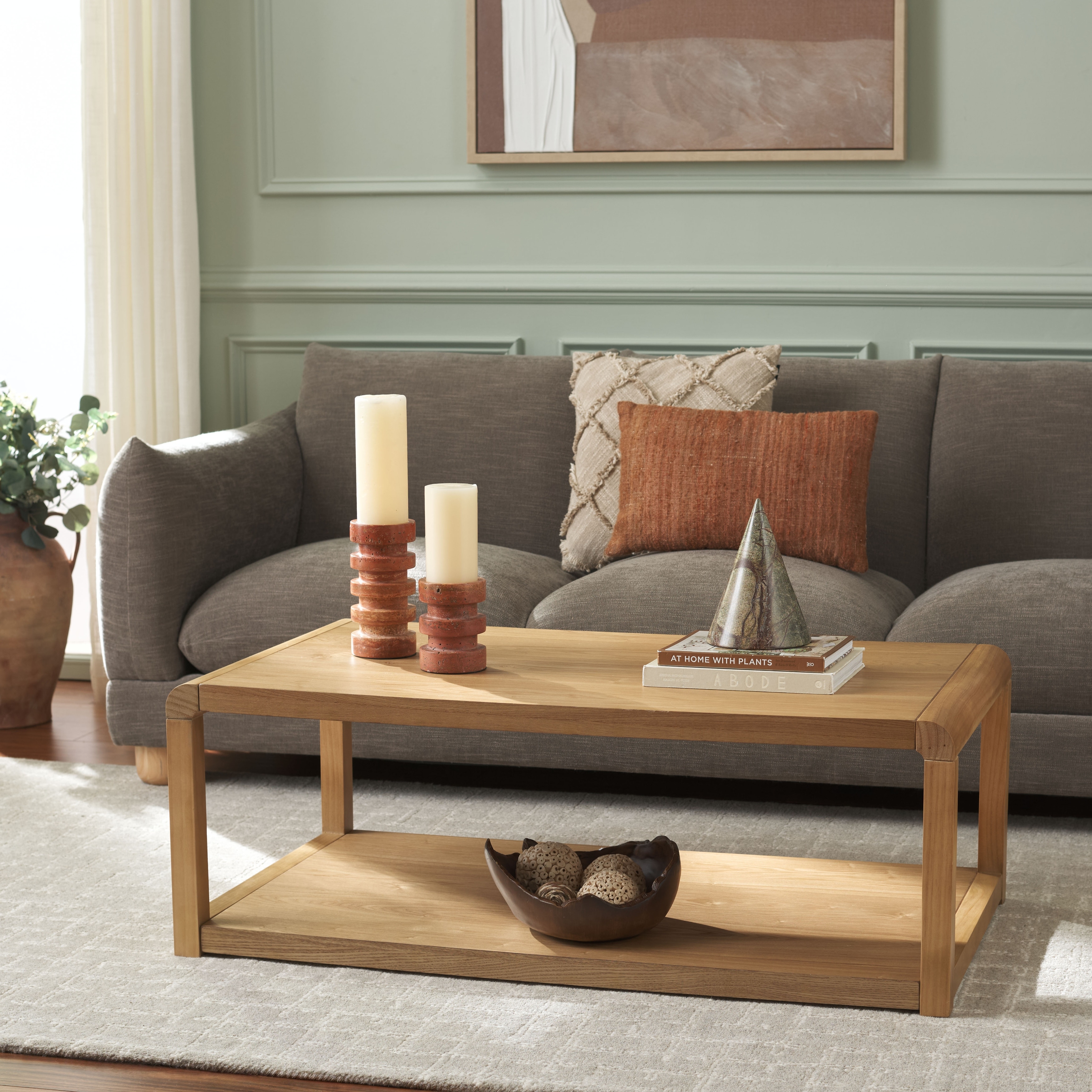 SAFAVIEH Omara Scandinavian Pine Coffee Table, 45-Inch - 45"W x 24"D x 16"H