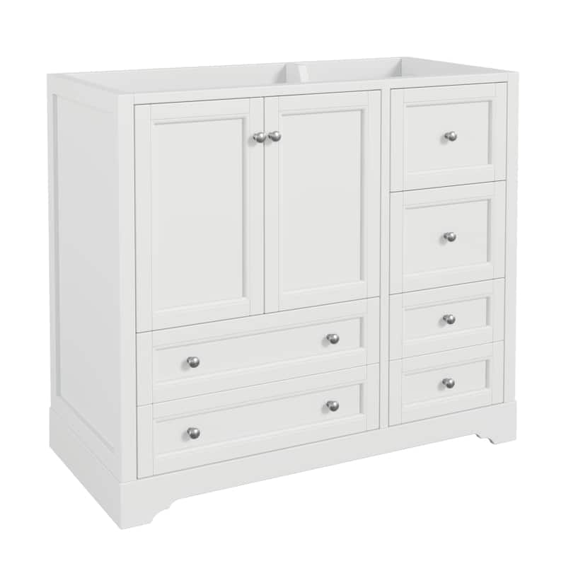36inch Bathroom Vanity without Sink,Freestanding Bathroom Vanities with 4 Storage Drawers and Shelf, Soft Closing Doors