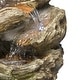 preview thumbnail 11 of 43, Alpine Corporation Outdoor Multi-Tier Rainforest Rock Waterfall Fountain with LED Lights