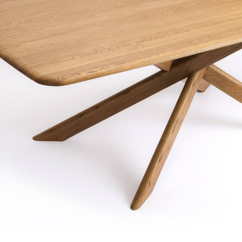Studio London Cruz Solid Oak Effect Dining Table with Crisscross Base