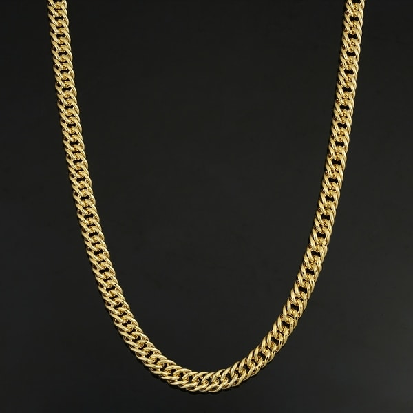 Double curb gold chain clearance