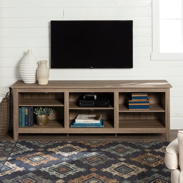 Copper Grove Beaverhead 70-inch Driftwood TV Stand Console. Opens flyout.