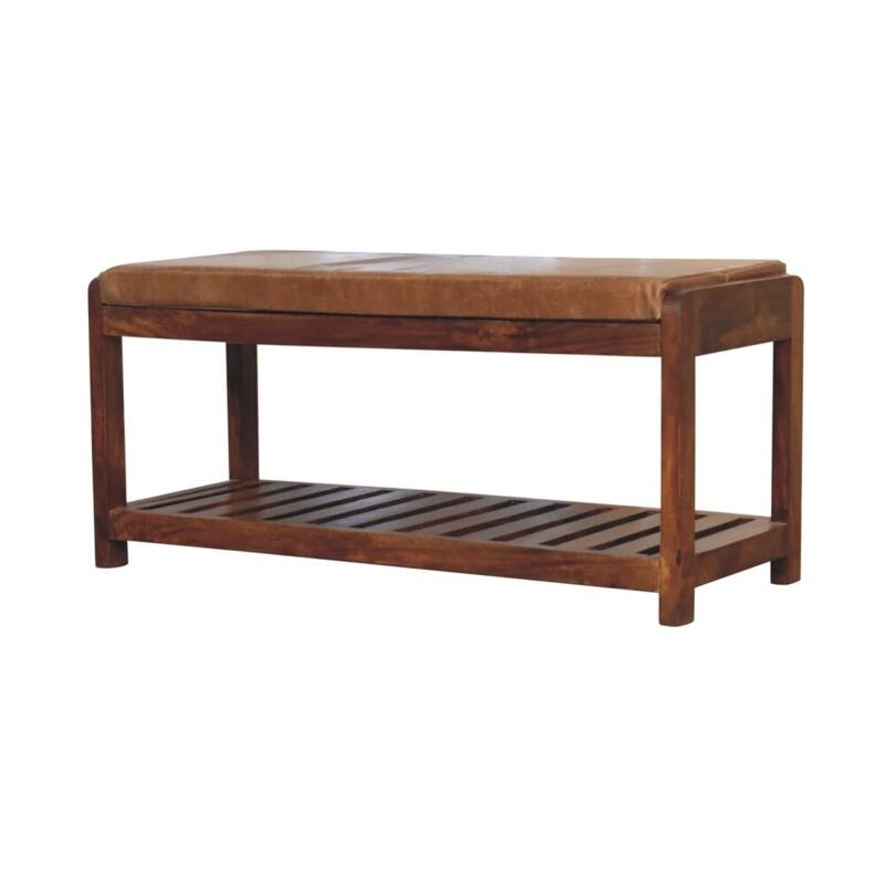 Artisan Furniture Solid Wood Buffalo Slatted Hallway Bench