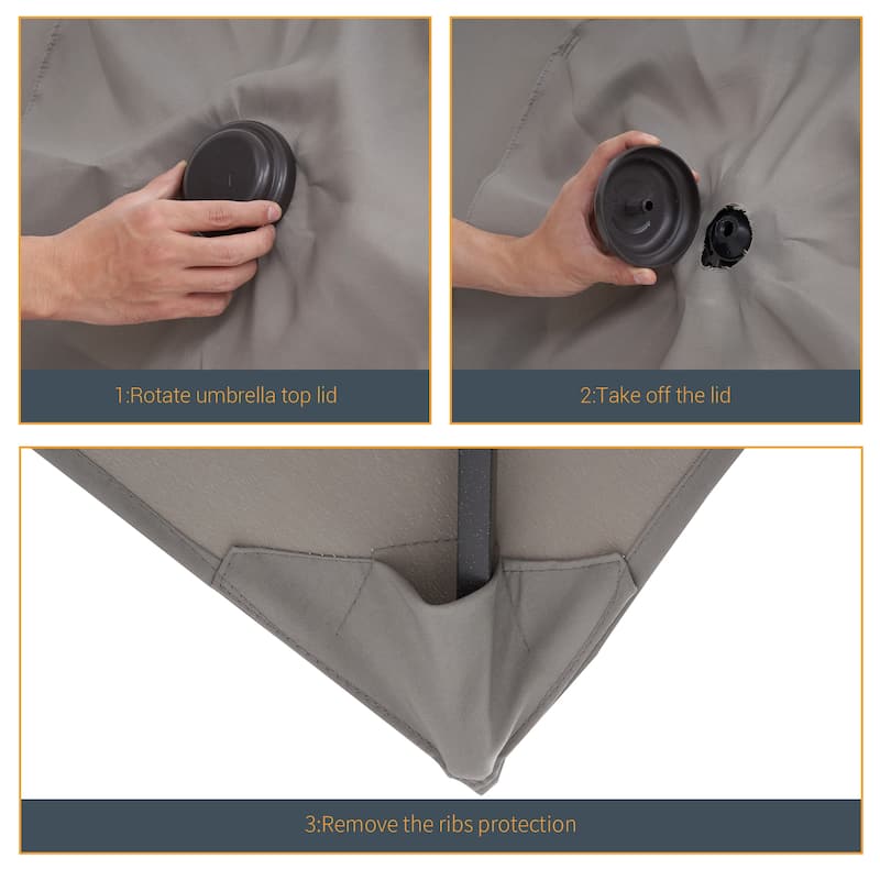 LIVOOSUN 10 x 6.5ft Outdoor Market Patio Umbrella w/Tilt and Crank