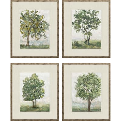 Countryside Growth S/4 Framed Art Giclee Under Glass - Green