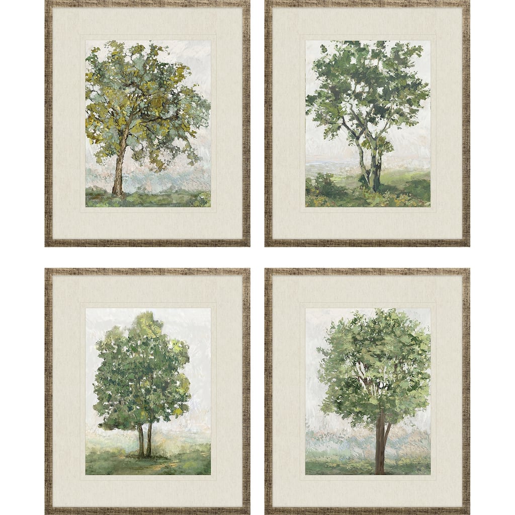 Countryside Growth S/4 Framed Art Giclee Under Glass - Green