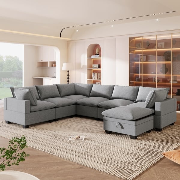 Modular Sectional Sofa U-Shape Upholstered 7-Seater Sofa Couch - Bed Bath & Beyond
