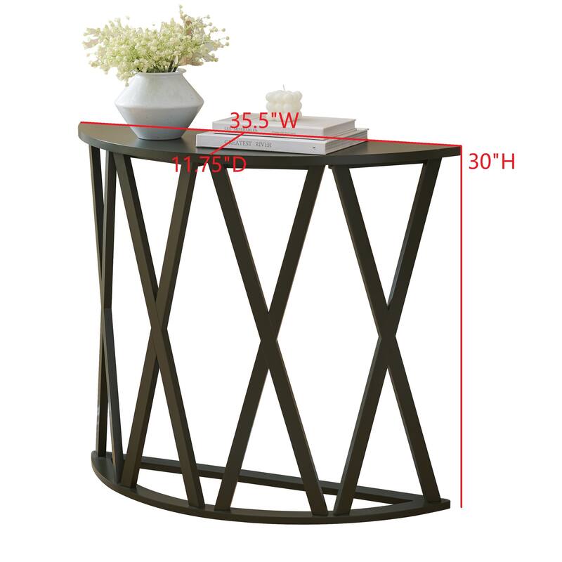Vienna Collection Wood Side Table with X-Base or Half-Moon Design
