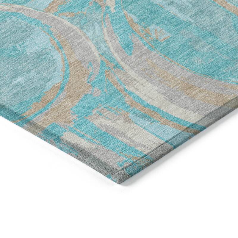 Machine Washable Indoor/ Outdoor Chantille Contemporary Abstract Rug