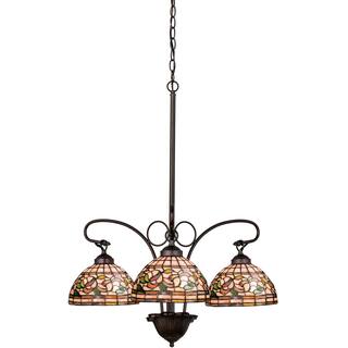 Meyda Tiffany Tiffany Turning Leaf 3 Light 24" Wide Chandelier with