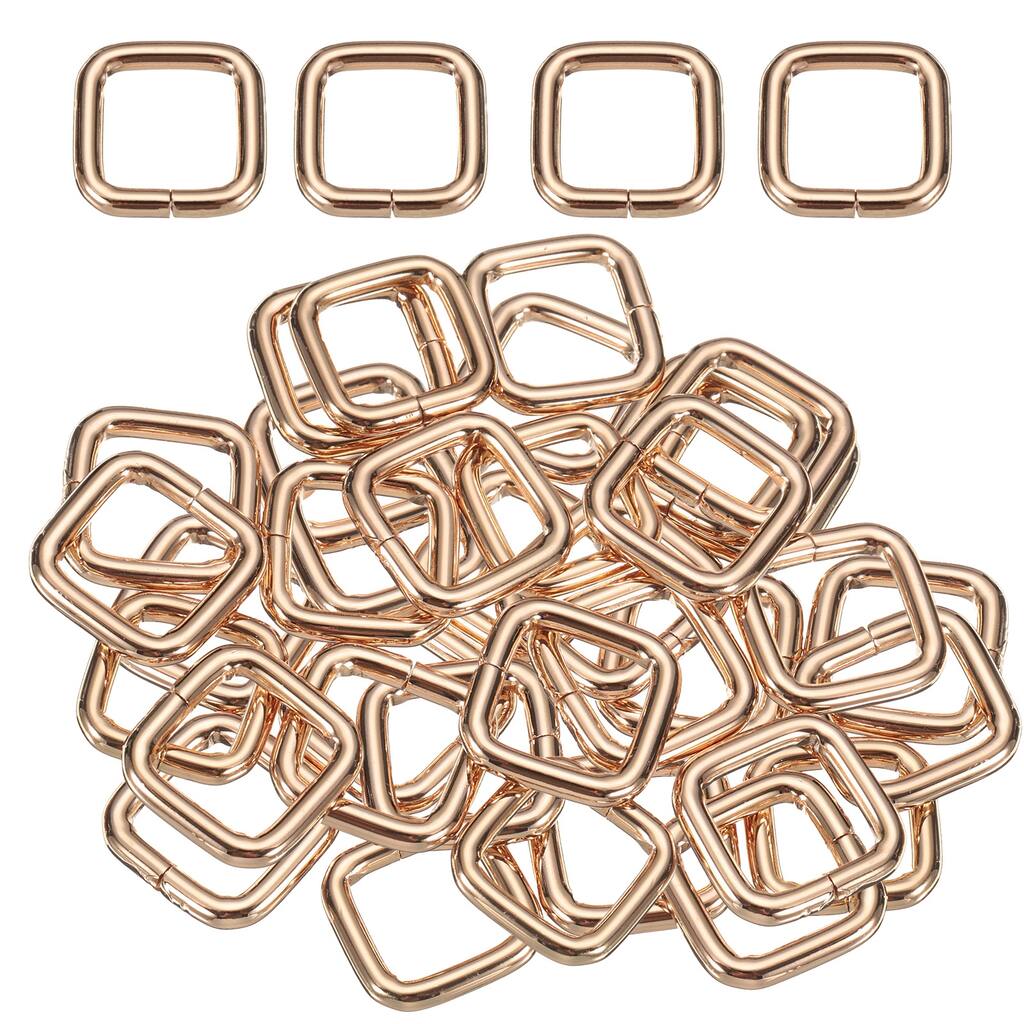 36Pcs Metal Rectangle Ring Buckles, Square Strap