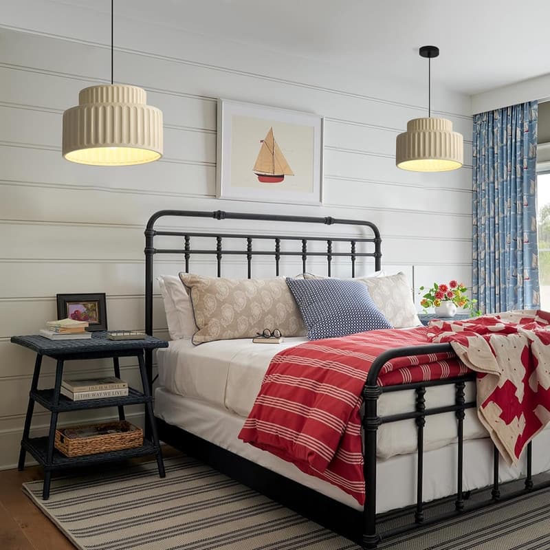 1 Light hanging light cream yellow light fixture metal, resin pendant light