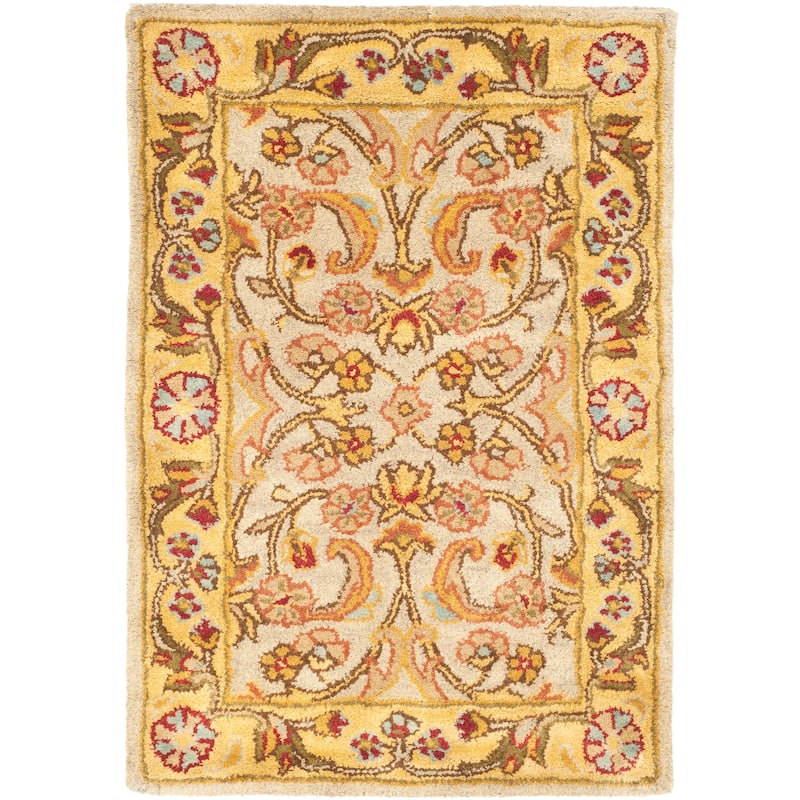 SAFAVIEH Handmade Classic Souheir Traditional Oriental Wool Rug - 2' x 3' - Grey/Light Gold