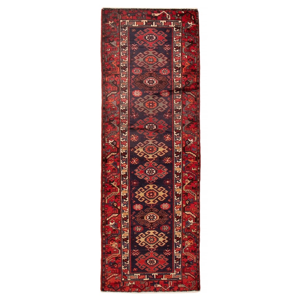 ECARPETGALLERY Hand-knotted Andelz Navy Wool Rug - 3'2 x 9'6