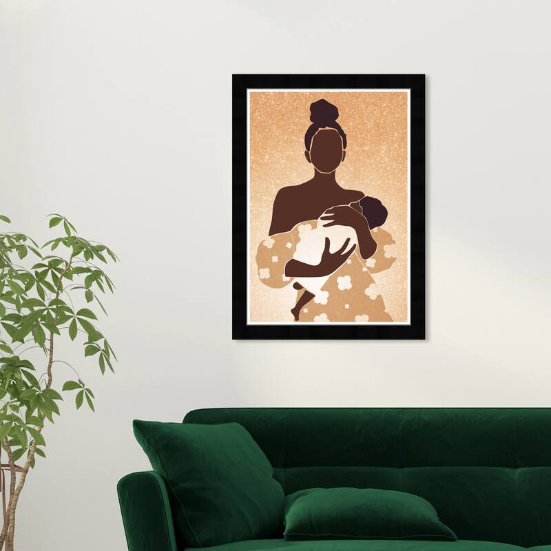Wynwood Studio Prints Fashion and Glam Glimmering Embrace Gold and Modern & Contemporary Wall Art Canvas Print - Black
