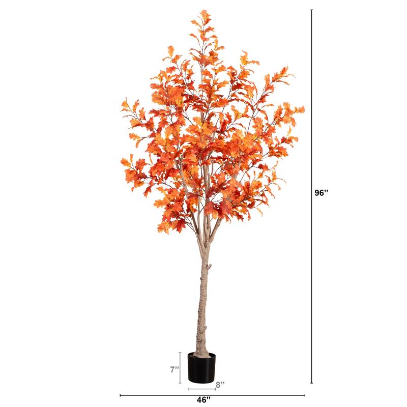 Oak Potted Artificial Tree - 8' - Unlit