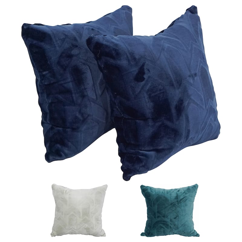 Blazing Needles 17-inch Square Synthetic Fur Throw Pillows (Set of 2)