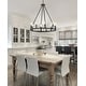 preview thumbnail 2 of 22, Gio Ring Iron Rustic Farmhouse LED Chandelier, by JONATHAN Y