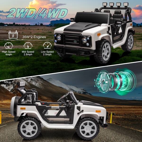 slide 2 of 20, Electric Ride-On Car for Kids 12V with Two 30W Motors, Leather Seat, R/C, and Safety Features Black