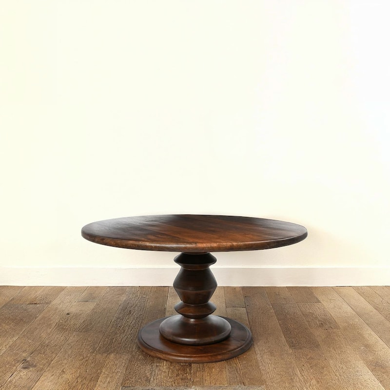 Berns Solid Wood Pedestal Coffee Table - Walnut