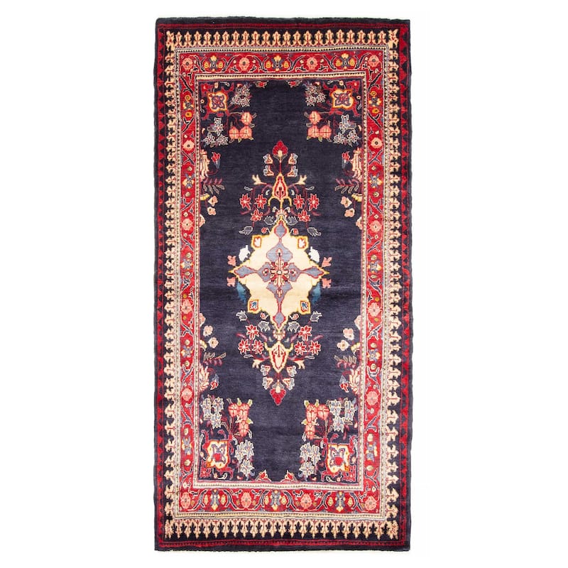 ECARPETGALLERY Hand-knotted Andelz Navy Wool Rug - 3'8 x 6'9 - Dark Navy - 3'8 x 6'9