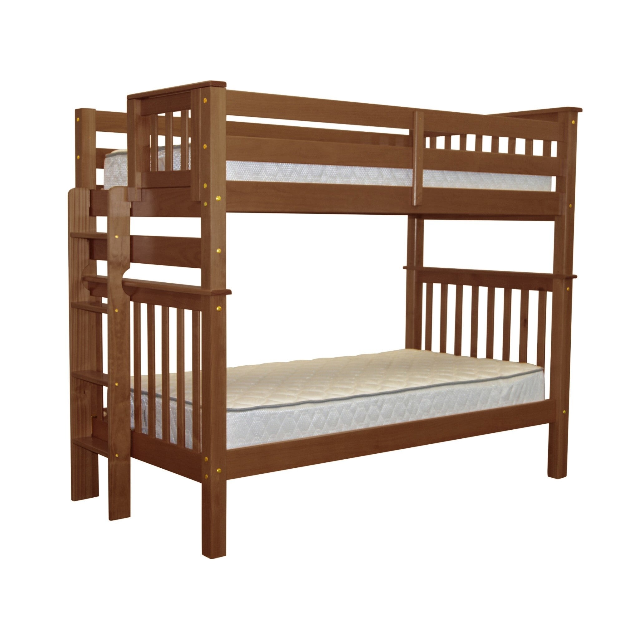 Bedz King Tall Mission Style Bunk Bed Twin over Twin with Espresso Twin
