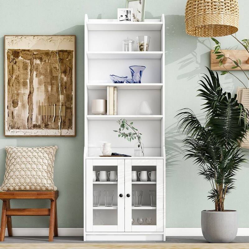 78" Tall Kitchen Pantry,Kitchen Cabinet with Doors and Adjustable Shelves,Storage Cabinet for Kitchen - White