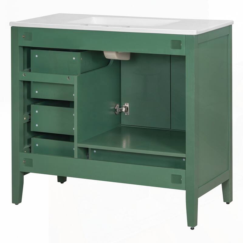 Bathroom Vanity with Sink and Bathroom Cabinet with Soft-Closing Door