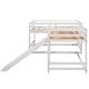 preview thumbnail 22 of 25, Full & Twin L-Shaped Bunk Bed with Slide and Ladder, Grey