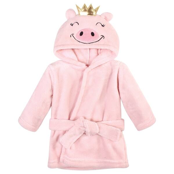 slide 1 of 1, Hudson Baby Infant Girl Plush Animal Bathrobe, Pig, 0-9 Months - Pig - 0-9 Months 0-9 Months - Pig