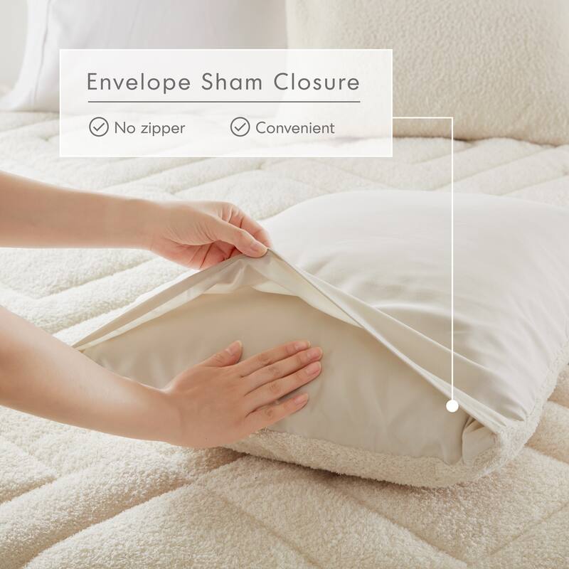 Chelsea Square Kyla Double Diamond Quilted Teddy Comforter Set