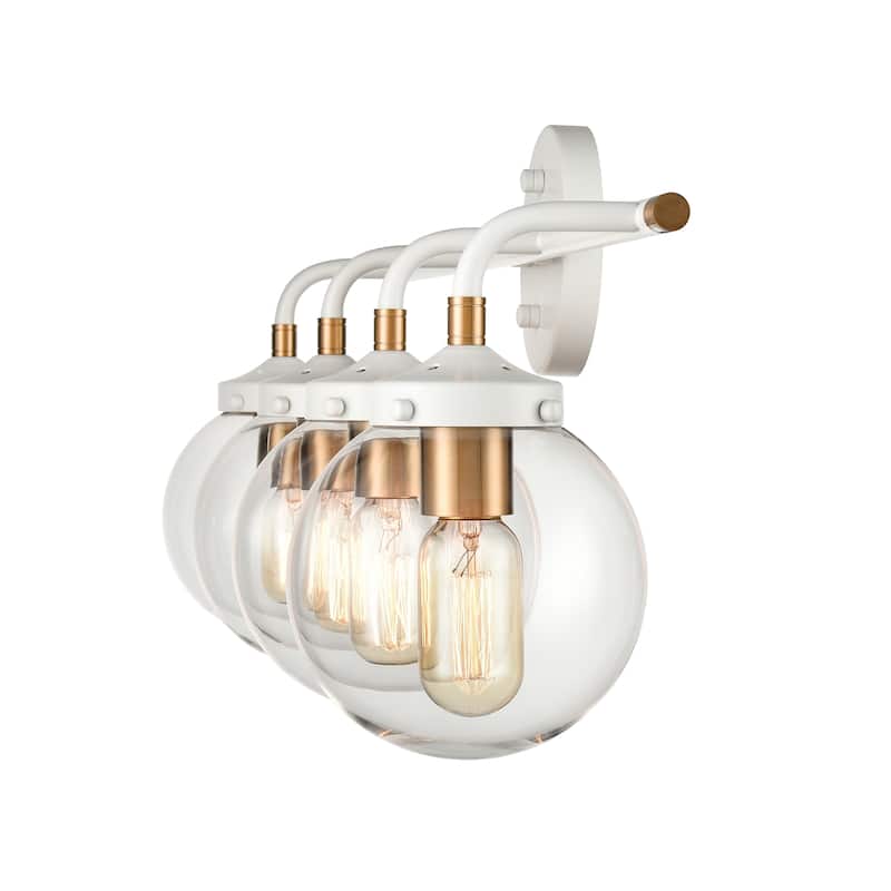 Elk Home Boudreaux Matte White With Clear Glass Vanity Light