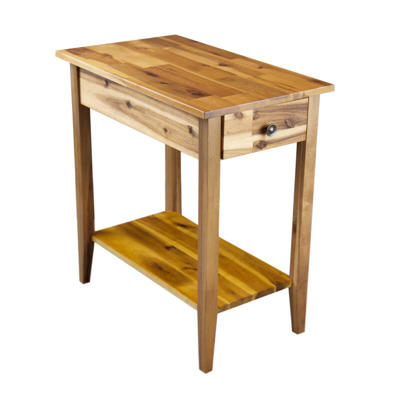 Porch & Den Holly Hill Solid Acacia Recliner End Table - Natural