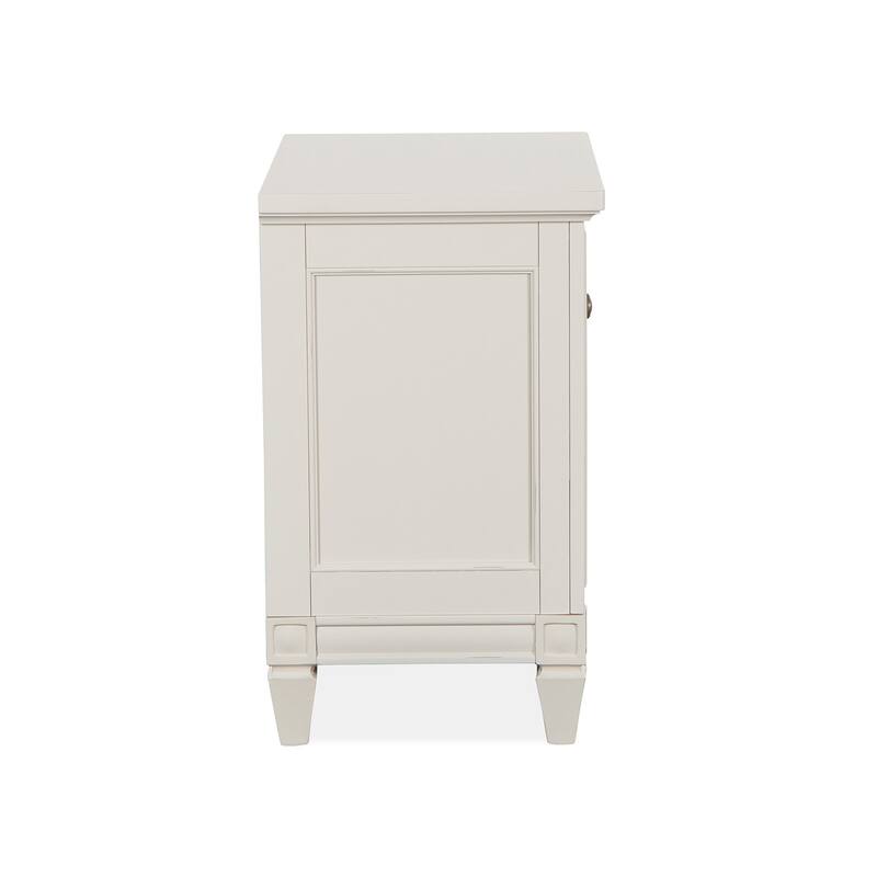 Magnussen Home Willowbrook Egg Shell White with Slight Rub Through Drawer Nightstand