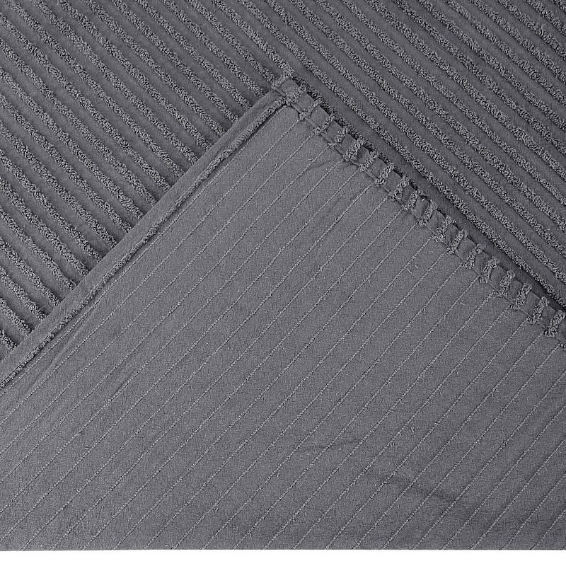 Better Trends Jullian Solid Stripes Design Bedspread 100% Cotton Tufted Chenille