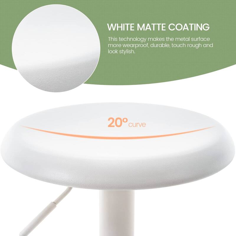 Adjustable Bar Stools Set of 2, Swivel Round Metal Airlift Barstools