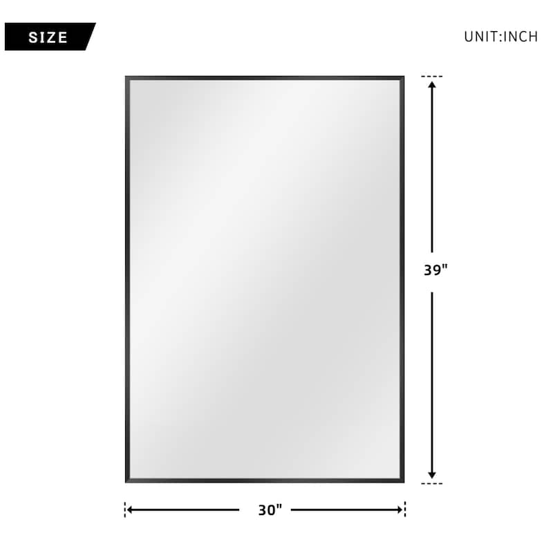 Modern Thin Frame Wall-mounted Vanity Mirror (Set Of 2） - 39*30