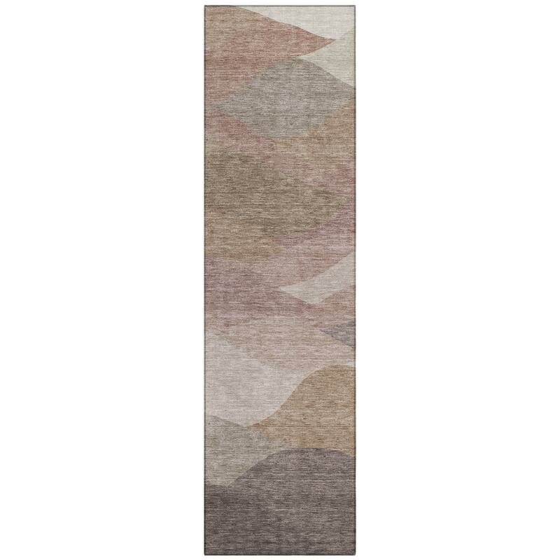 Machine Washable Indoor/ Outdoor Modern Horizon Chantille Rug